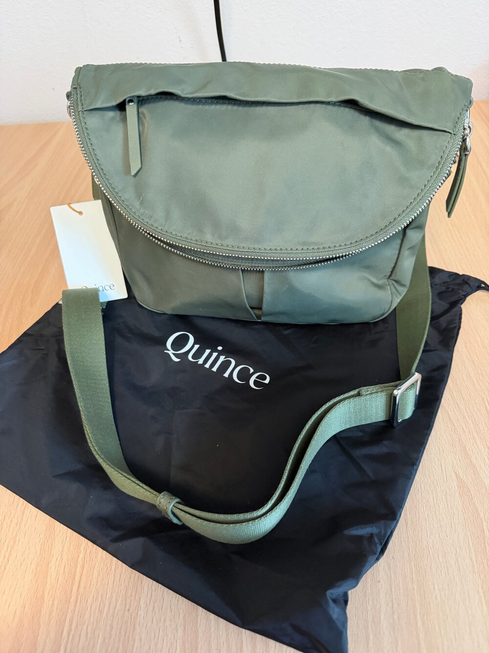 Quince NWT Revive Nylon Foldover Crossbody bag